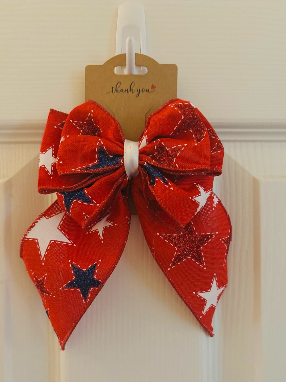 Patriotic Red Star Kids Hair Bow